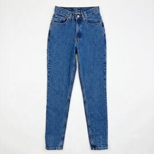 Levis Vintage 512 Slim Straight Jeans Blue Medium Wash Womens Juniors 1 24x30.5